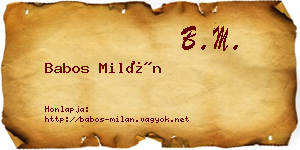 Babos Milán névjegykártya