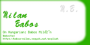 milan babos business card